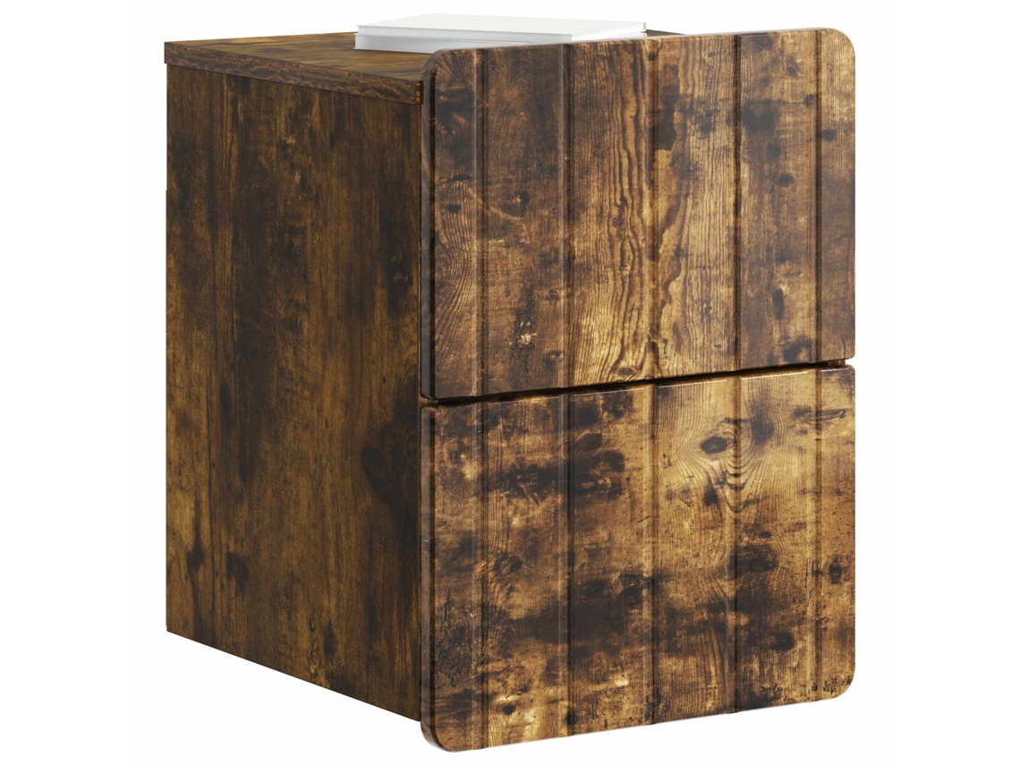 Maison Exclusive - Mesita De Noche De Pared 2 Pcs Roble Ahumado 33 X 34,5 X 43 Cm