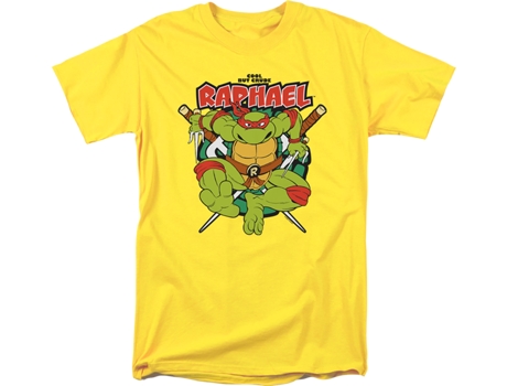 Camisetas Unisex DEEPSTONE Raphael Crude But Cool Teenage Mutant Ninja Turtles Amarillo (XXXL)