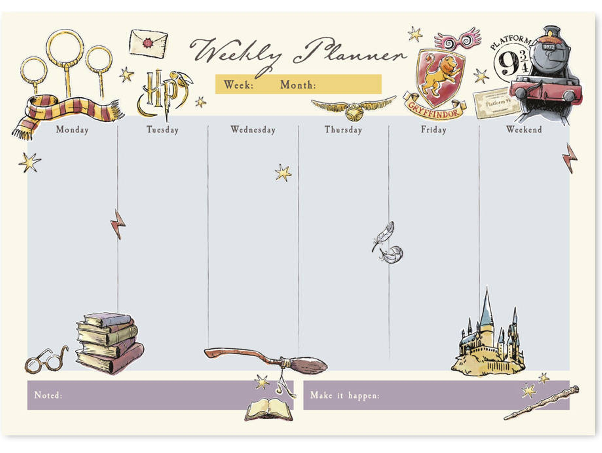 Agenda HARRY POTTER (Amarillo - Semanal - A4)