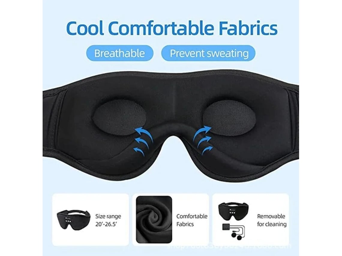 Kaload Máscara Yoga Olhos Cinza Design Contorno 3d Reprodução Música Fones Ouvido Confortáveis Dormir Alto-falante Hd Integrado Sono Rápido