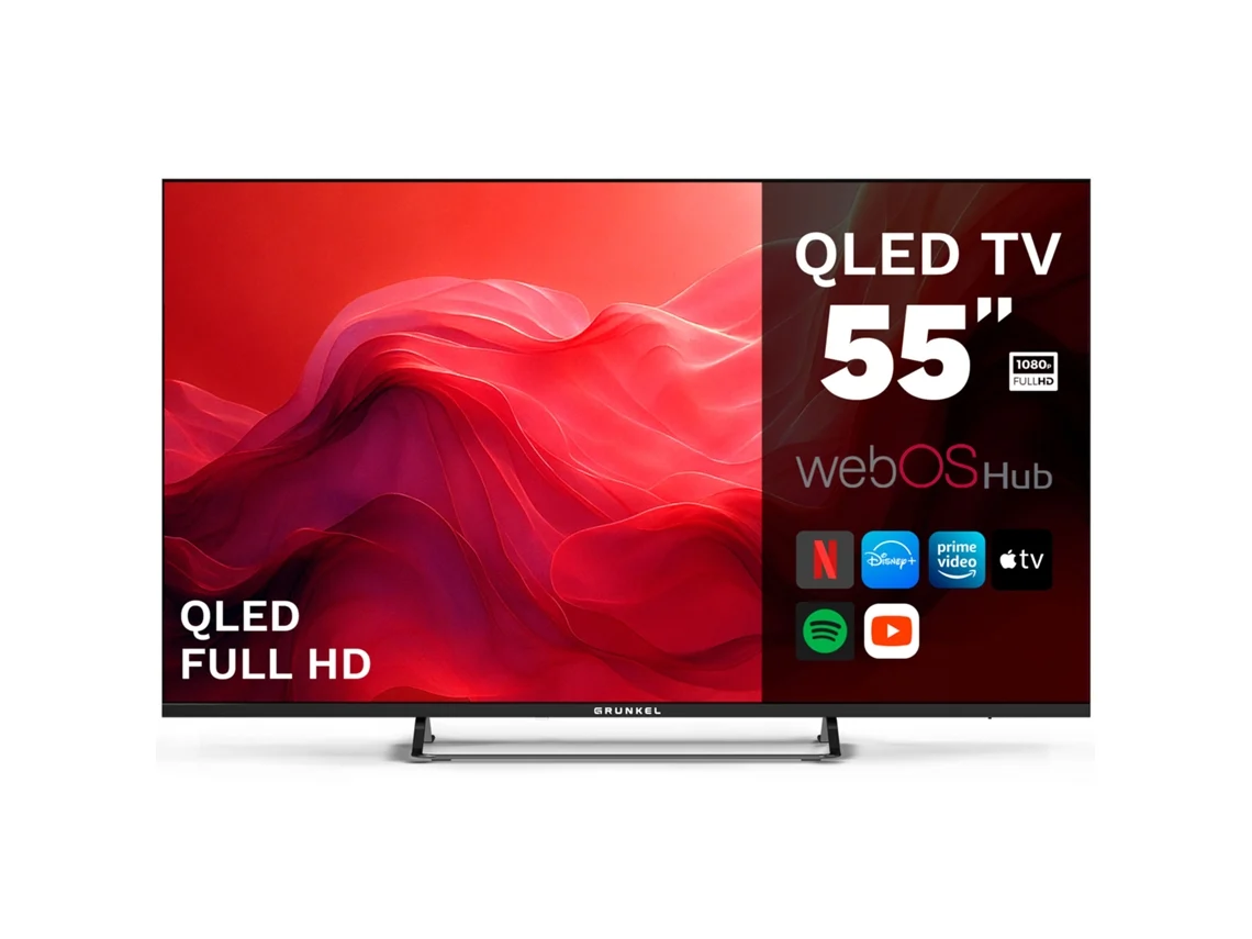 Smart TV QLED 5525w 55” 4K UHD con Sistema Operativo WebOS, 3 HDMI y 2 USB GRUNKEL