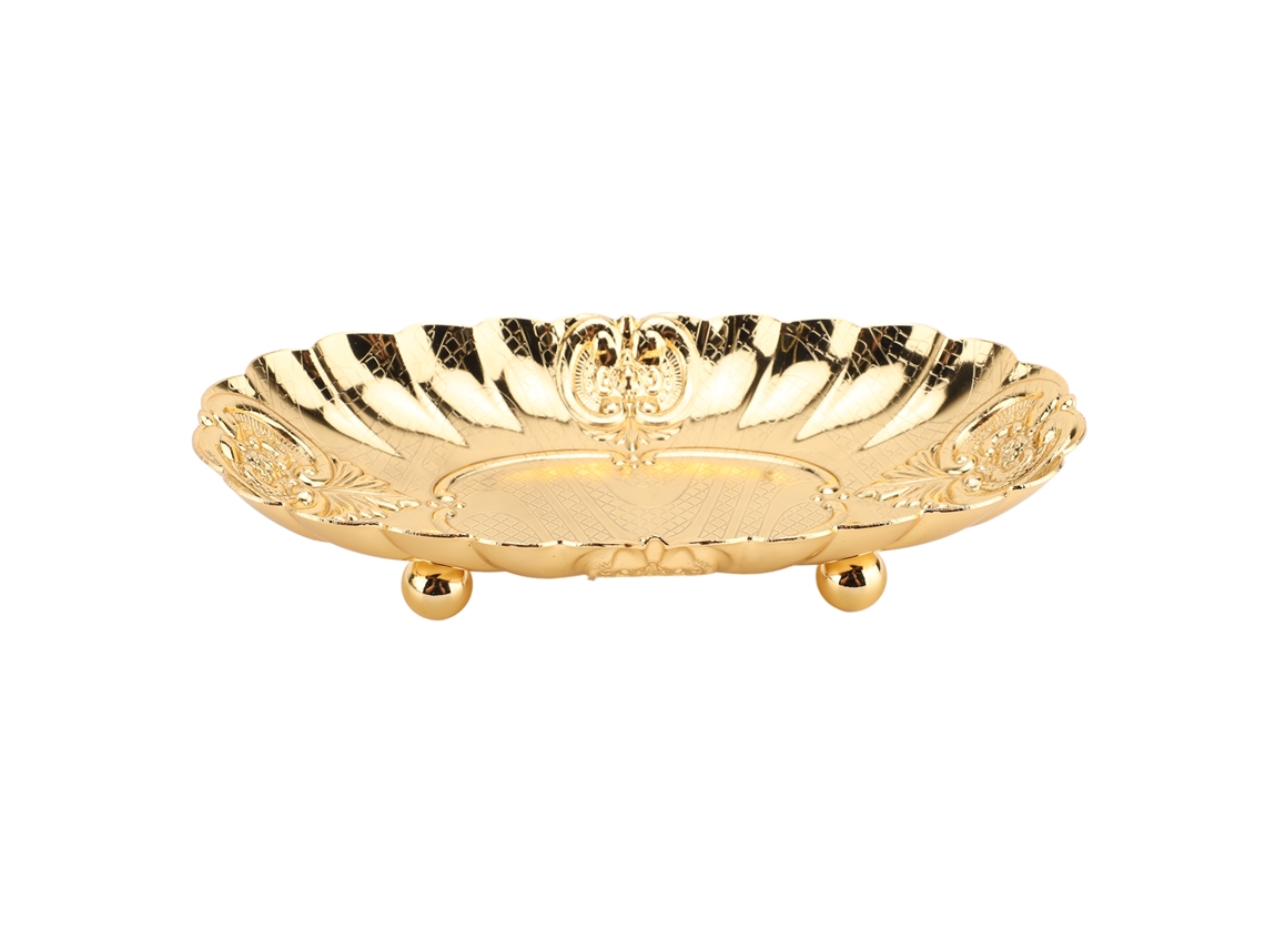 Bandeja Pequeña Ovalada De Metal Para Servir Frutas, Aperitivos Y Bufés - 15,2 X 8,8 X 3,1 Cm