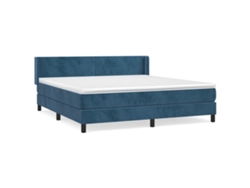 Cama Box Spring VIDAXL Azul Terciopelo (160x200 cm)