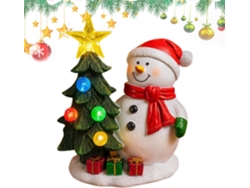 Figuras Navide As Rbol De Navidad Iluminado Y Escultura Mu Eco Nieve Mesa Para Las Fiestas Oficina Estanter A Mesita