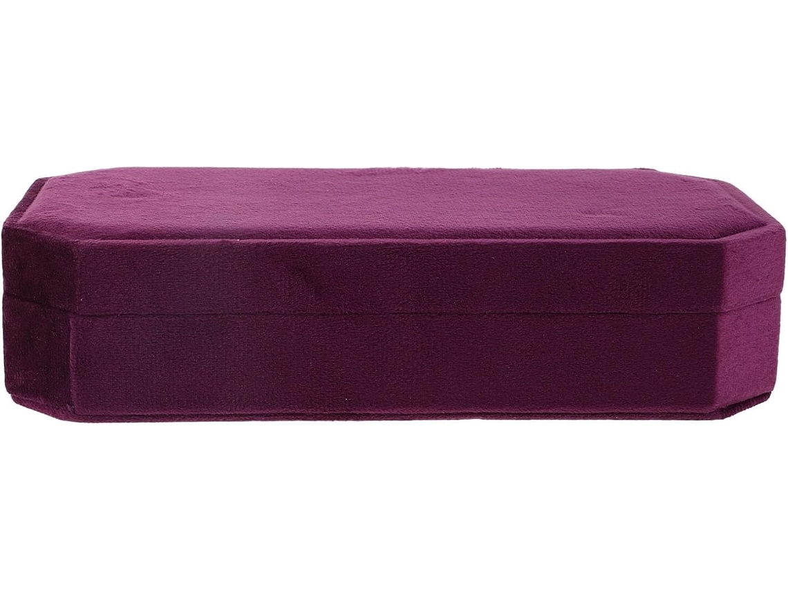 Caja De Joyería Octogonal De Terciopelo Morado Con Múltiples Compartimentos, Caja Pequeña