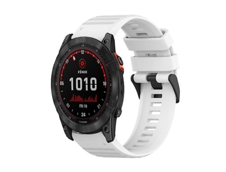Correa Correa de Reloj de Silicona con Textura Horizontal para Garmin Fenix 7x26 mm con Herramienta de extracción Blanca VENISYMLIS