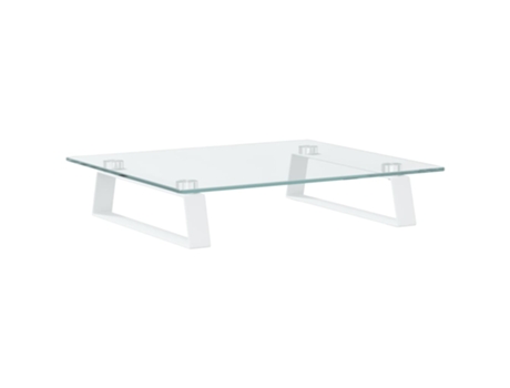 VIDAXL Soporte de monitor vidrio templado y metal blanco 40x35x8 cm