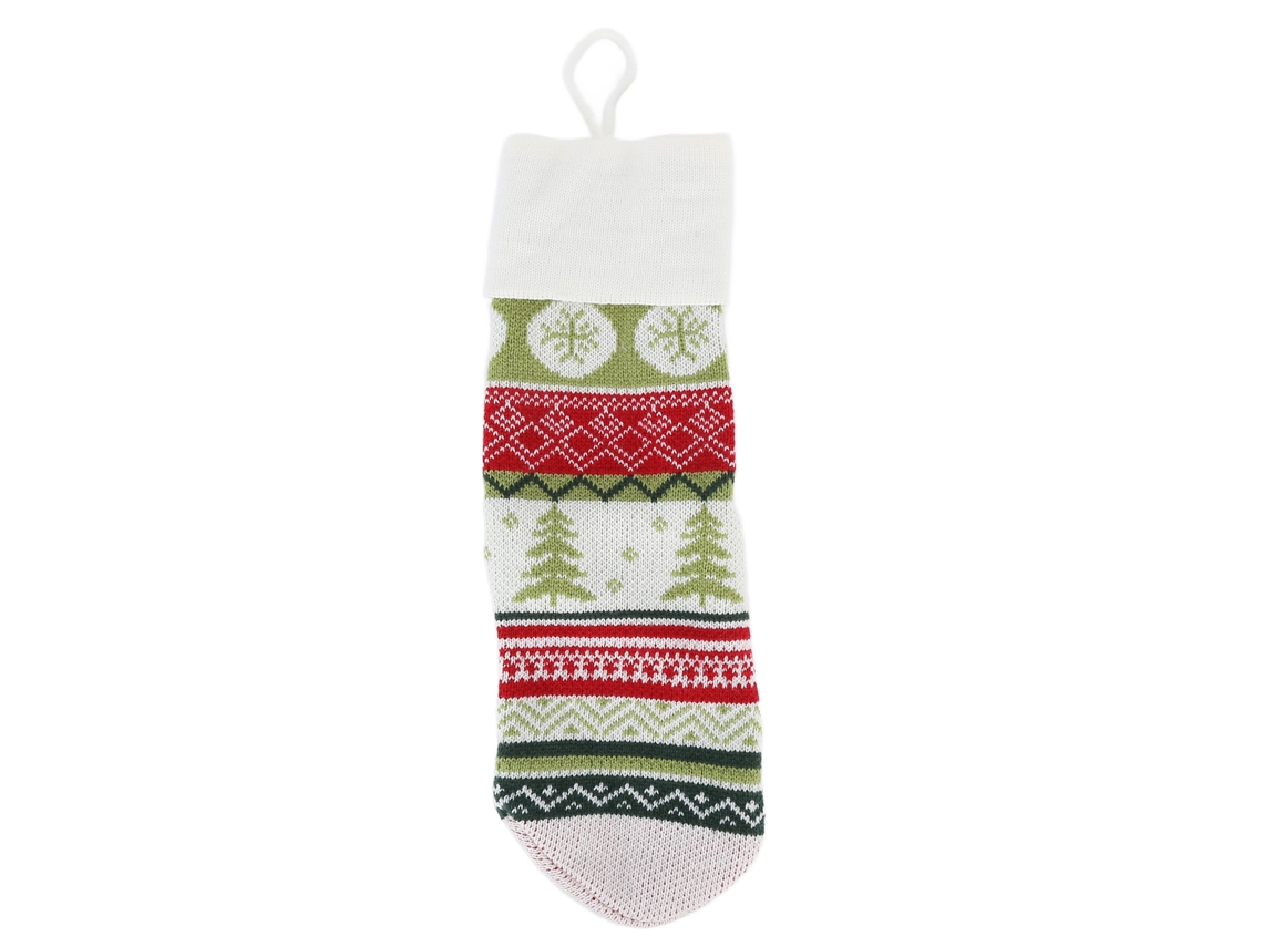 Decoración navideña: Bolsa de regalo con forma de calcetín infantil, casa, cuerda blanca