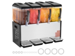 Dispensador de bebidas comercial Succebuy con tanque de 12 l x 4 para bebidas frías, jugos y hielo