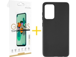 Kit Funda + Protector de Pantalla Samsung Galaxy A52 4G SKYHE Liso (Negro)