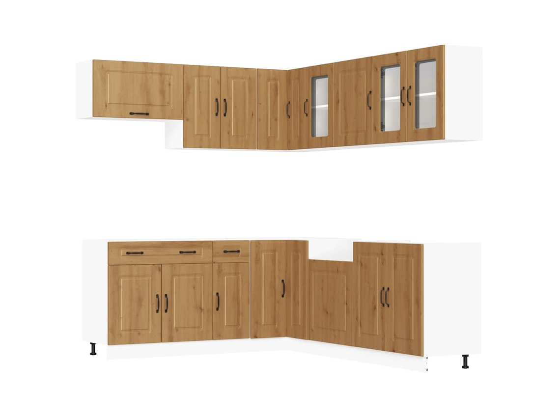 Maison Exclusive - Mueble De Cocina Kalmar 11 Piezas Artesanal Roble