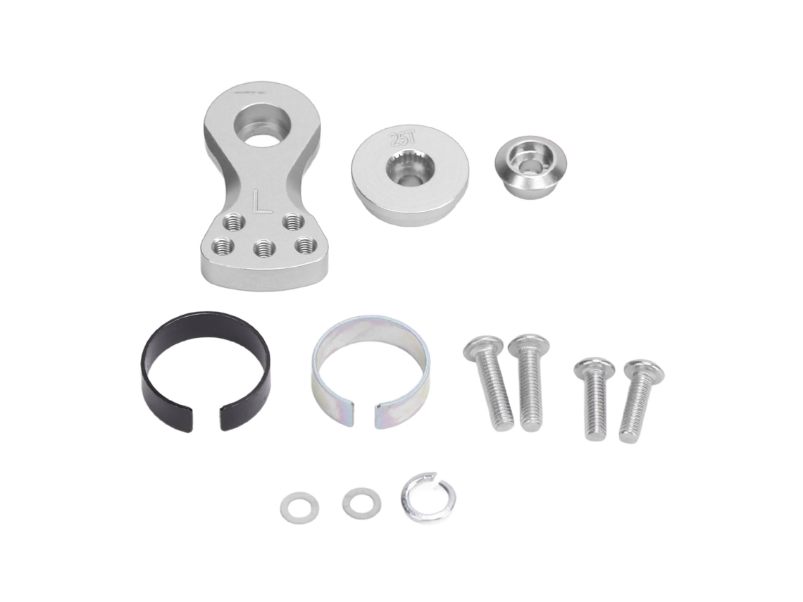 Protector De Servo Ajustable De Aluminio 25t Con Brazo En L Para Vehículos De Control Remoto A Escala 1/10, Color Titanio.