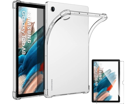 Kit Carcasa + Protector de Pantalla Samsung Tab A8 Esquinas Reforzadas Transparente