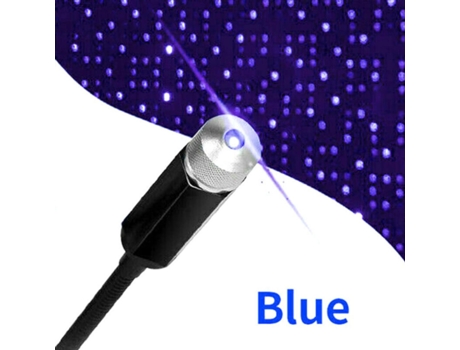 (Azul Púrpura) Techo interior del coche USB Starlight Sky Proyector Lámpara Decoración Luz ambiental