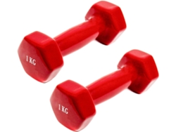 Mancuernas COSHANO Recubierta de Vinilo Rojo (1 Kg - 2 Unidades)