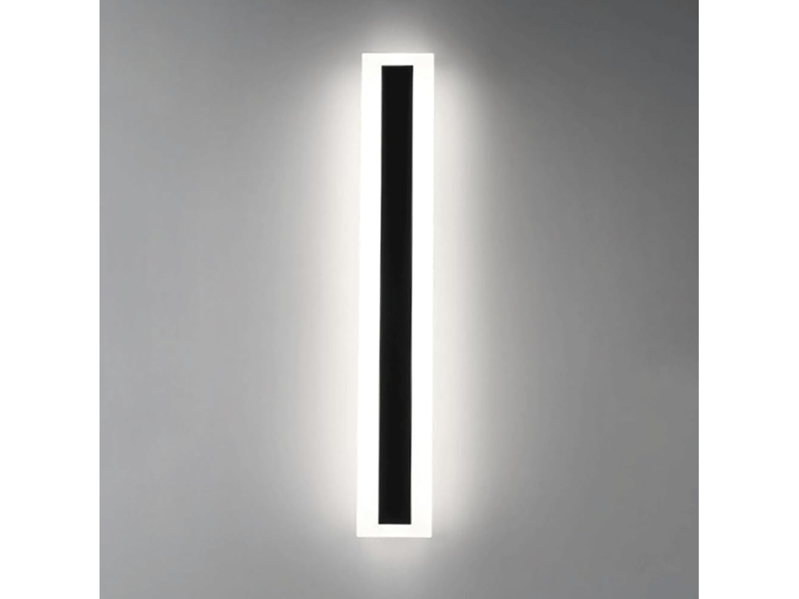 Aplique Mural Negra Con Pantalla De Acrílico Led 6000k Exterior Lineal