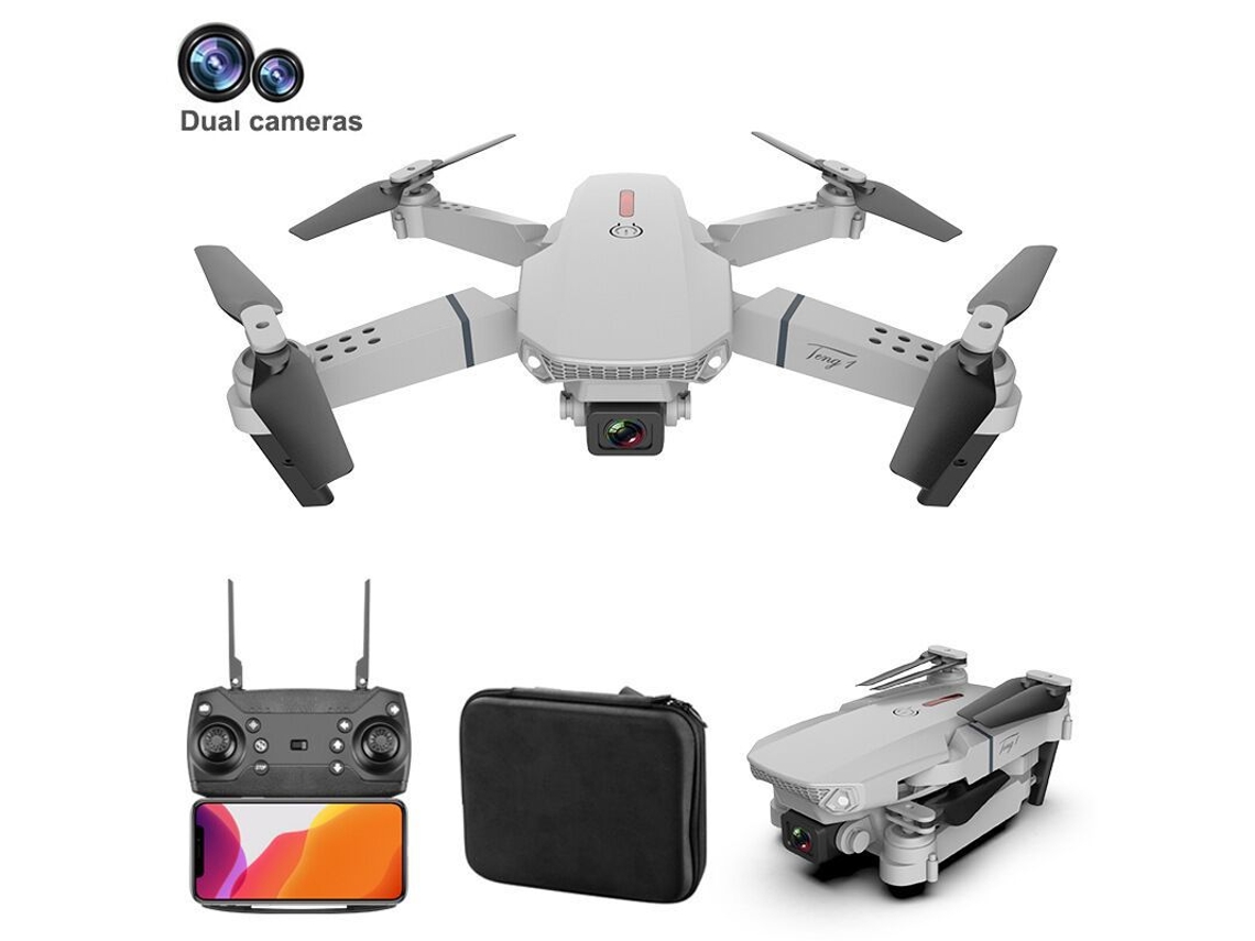 Mini Drone E88Pro con cámara 4K (cámara dual - Duración de la batería: 15 min - Gris) YIZHOOD