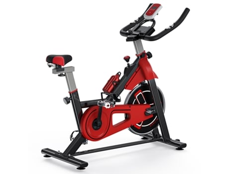 Bicicleta Estática Asiento Ajustable (Volante: 6Kg - Hasta 120Kg - 105X45.5X112Cm - Rojo) BIGZZIA