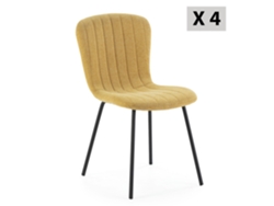 Conjunto de 4 Cadeiras Lucky Estofadas Mostarda VS VENTA-STOCK 46 x 57 x 85