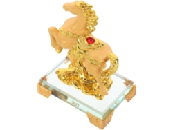 Figura Decorativa Caballo Resina Dorada Establo Adorno Zodíaco Chino Decoración Hogar Coche Símbolo Éxito