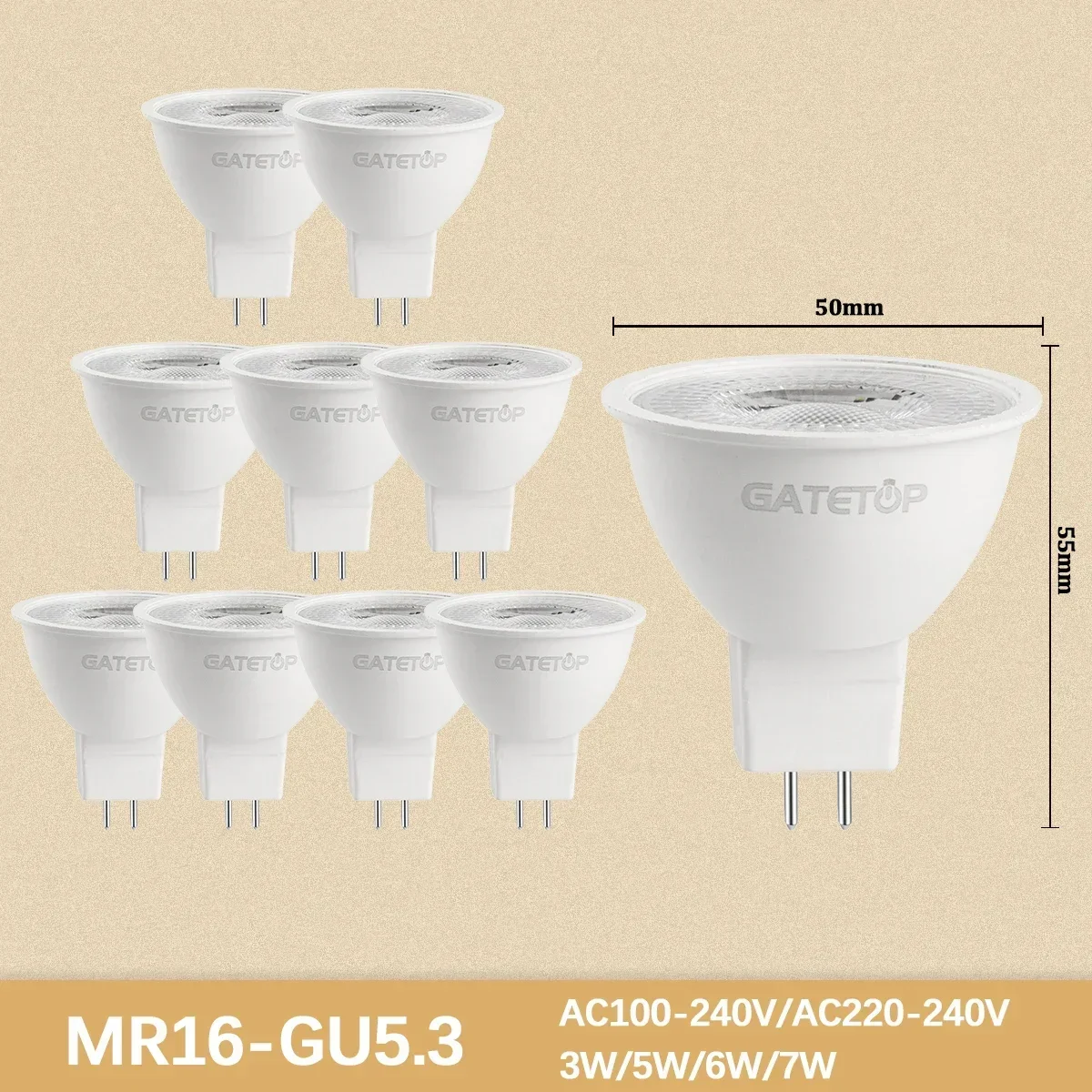 (gu5.3 38 Grados, Luz Natural 4000k) 10 Mini Bombillas Led De Alto Lumen, Sin Estroboscópio, Luces De Habitación Para El Hogar