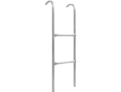 vidaXL Escalera de cama elástica de 2 peldaños acero plateado 102,6 cm