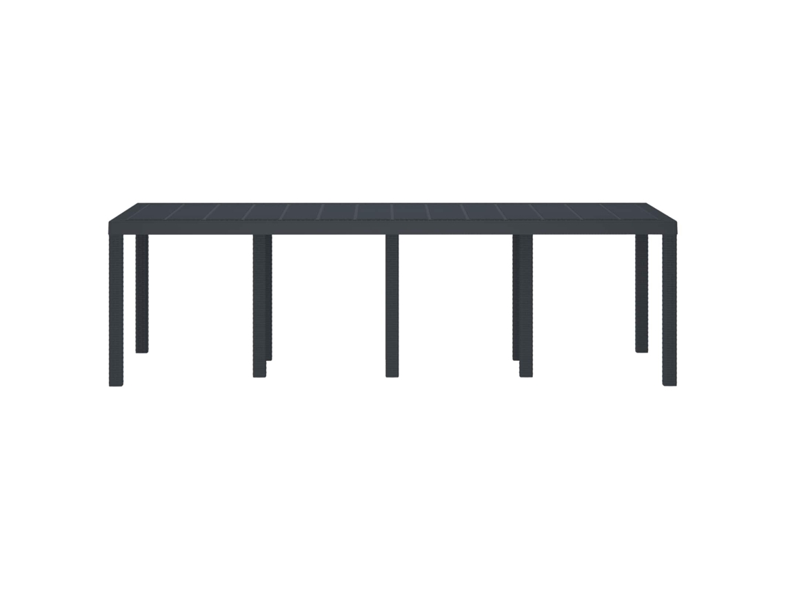 Mesa de jardín antracita 250 x 100 x 73 cm Patas de mimbre MAISON EXCLUSIVE