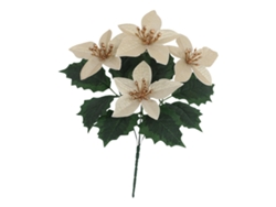 Ramo de flores artificiales de Navidad, arreglo dorado slowmoose
