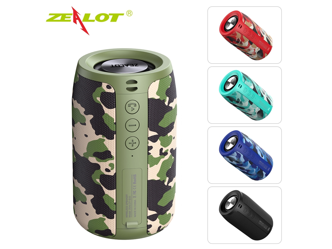 Altavoz Bluetooth Portátil Tws Zealot S32, Resistente Al Agua Ipx5, Con Sonido Hi-fi 3d, Compatible Con Tarjeta Tf Y Radio Fm.