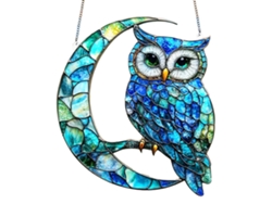 Búho decorativo de colores para ventana, 20 cm