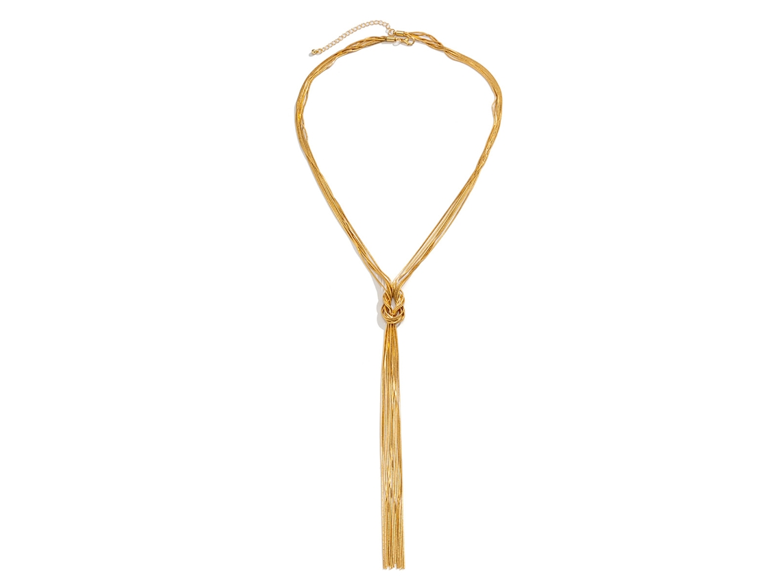 Elegante Collar De Cobre Con Flecos Y Cadena Trenzada Para Mujer - Regalo De Moda