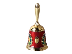 Campana Manual Antigua De Latón Con Exquisitos Diseños Para Fiestas, Bodas Y Escuelas - Oro, Rojo