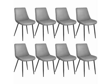 8 sillas de comedor Monroe aterciopeladas TECTAKE 59 x 48 x 82.5 cm