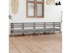 Conjunto de salón de jardín de 4 piezas DKD Home Decor en pino macizo gris