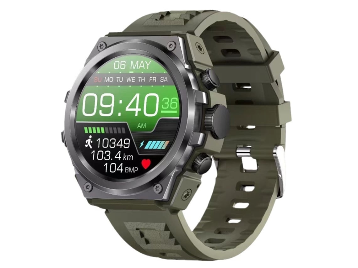 Reloj inteligente Yunzii con cinco botones, monitorización de oxígeno en sangre, clasificación de impermeabilidad IP68, llamadas Bluetooth y batería de 400 mAh.