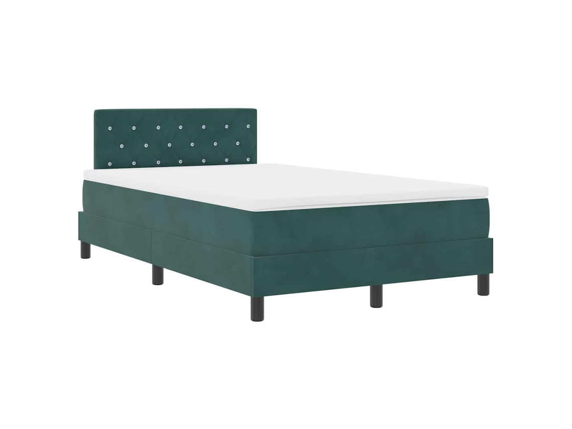 Maison Exclusive - Cama Box Spring Led Verde Oscuro 120 X 190 Cm Terciopelo