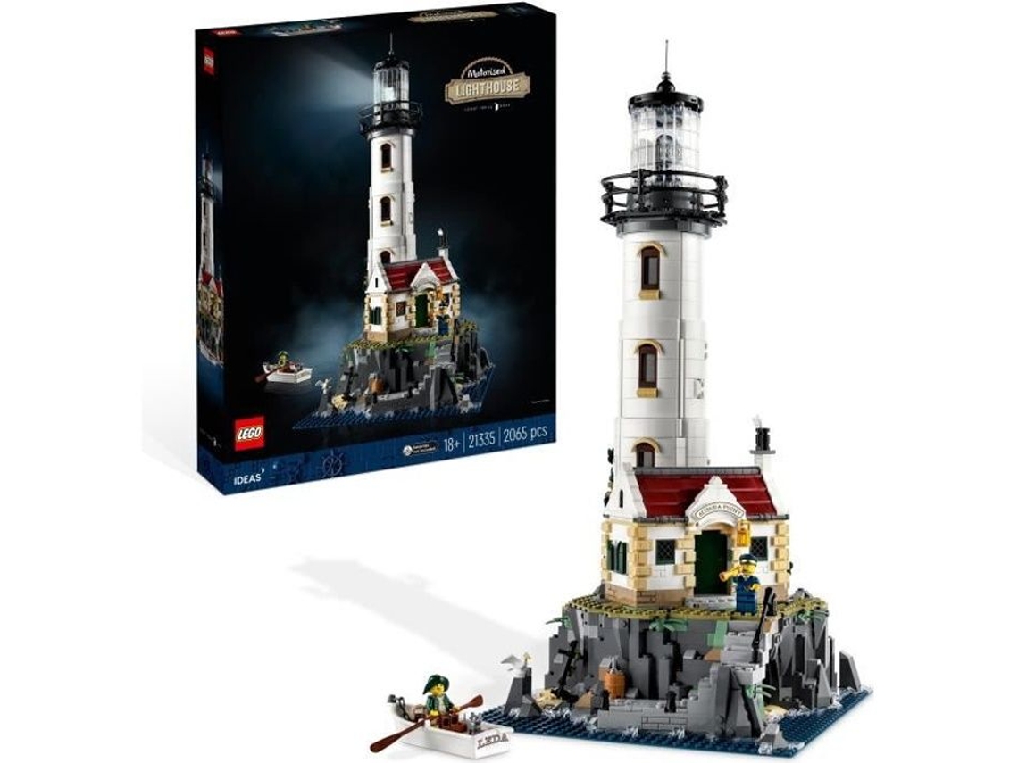LEGO Ideas: O Farol Motorizado Modelo para Construir Ideia de Presente Decoração de Casa com Minifiguras de Marinheiro Atividade Manual