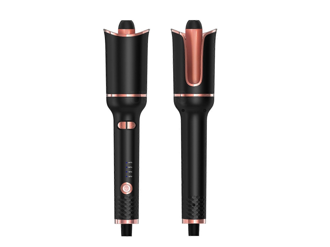 Rizador de pelo automático Rosewell para uso doméstico, fácil de usar, apto para seco y húmedo, espiral, color rosa.