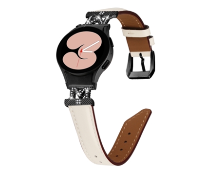 Pulseira de relógio tipo M preta com strass para Samsung Galaxy Watch série 4/5/6 Albaricoque