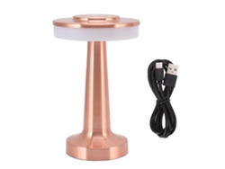 Rebe-lámpara De Mesa Led Portátil Retro Con Control Táctil 3 Niveles De Temperatura De Color Recargable Luz Nocturna Para Hotel Cobre