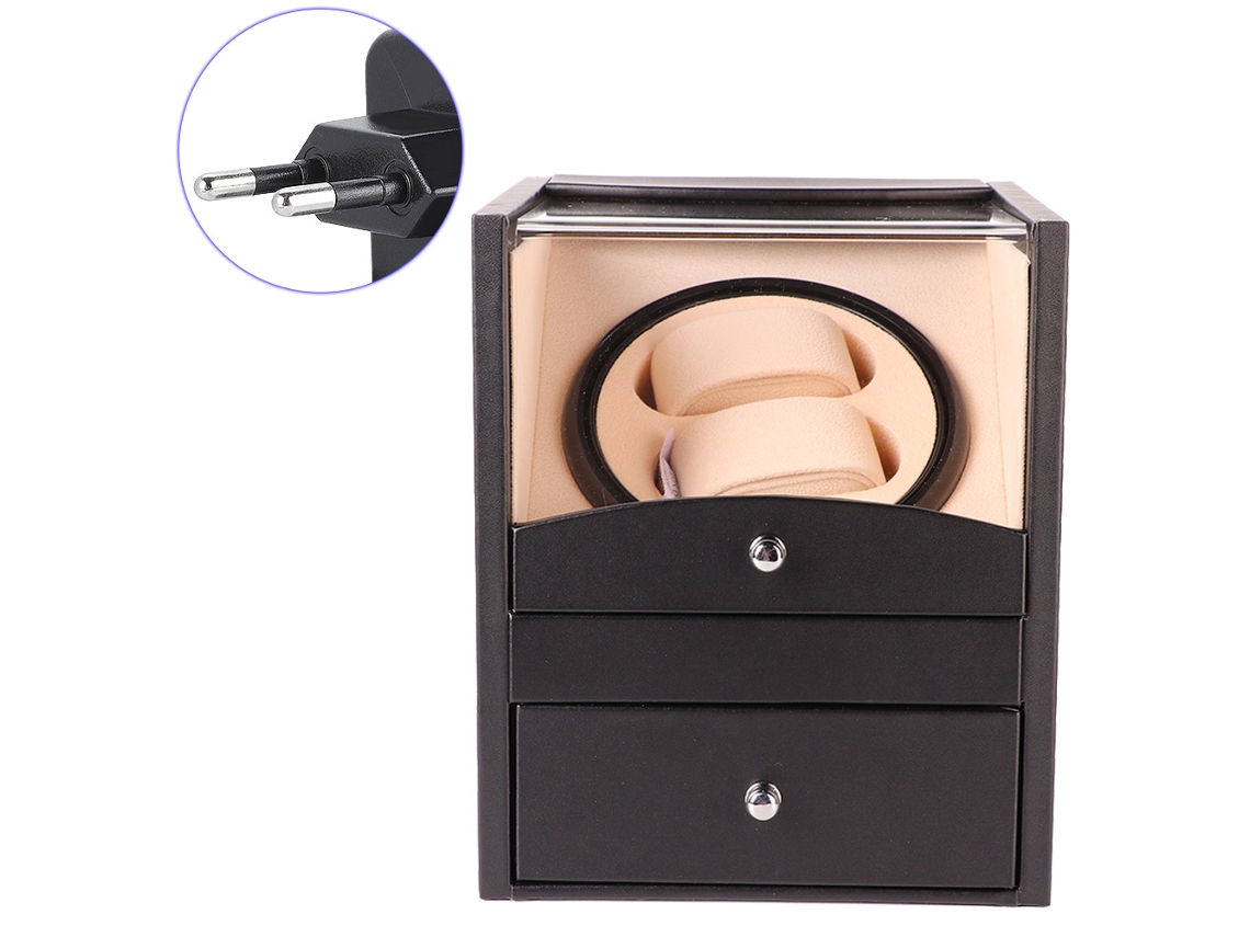 Caja de cuerda automática para relojes mecánicos 22 negra