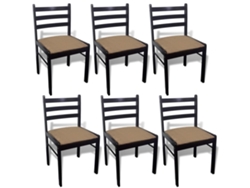 Conjunto 6 Cadeira de sala VIDAXL Marrom Madeira (44x45x81 cm)