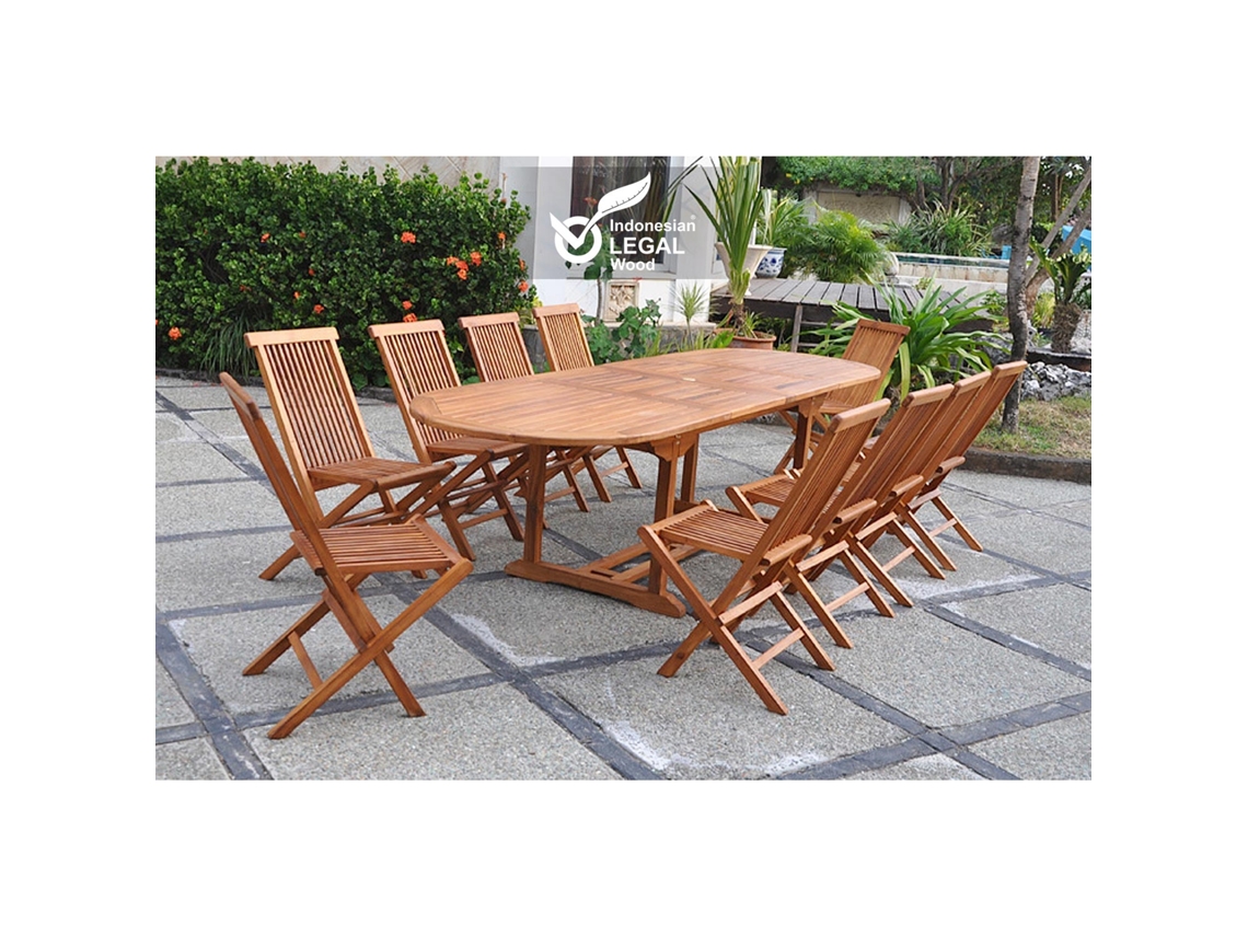 Conjunto de Comida CONCEPT U Lubok Oleada 10 Personas: Mesa Oval + 10 Sillas