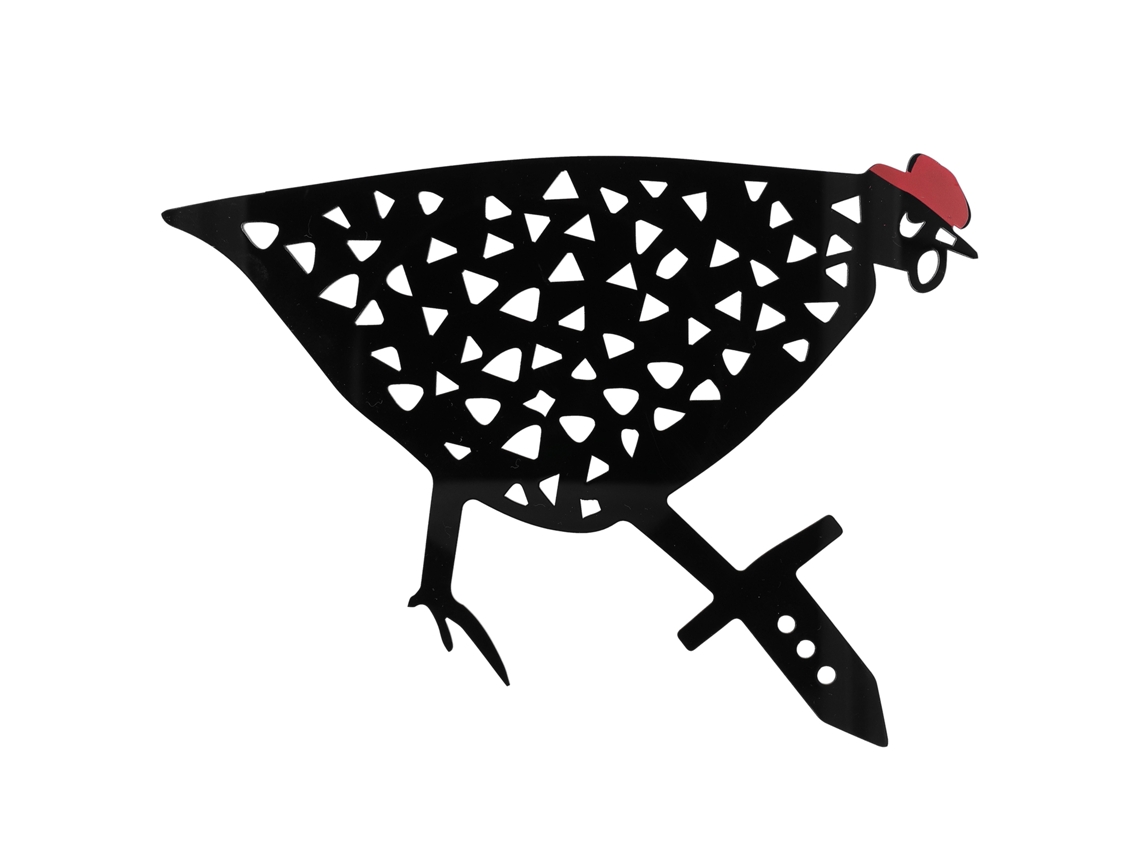 Adorno Decorativo De Jardín Con Forma Gallina Negra Hueca.