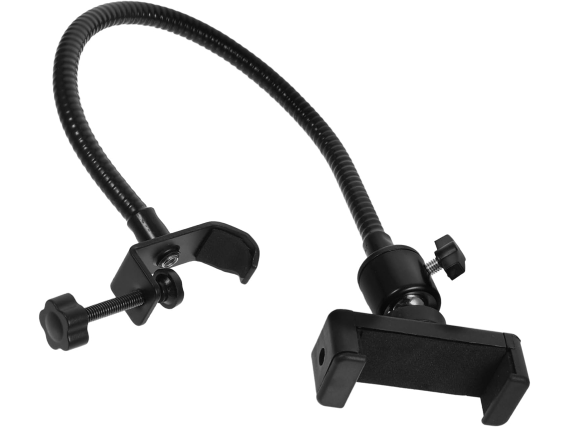 Soporte Para Micrófono Compatible Con Clip De 6-10 Cm Para Teléfono Móvil, Abs Negro, Montaje Flexible.