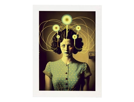 NACNIC Poster Células Nerviosas En Estilo Surrealismo Cinematográfico Ilustraciones Y Grabados De Historieta Abstracta Y Artística A4 Marcos Blanco...