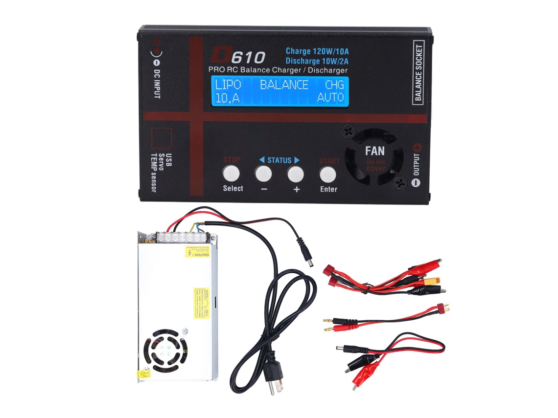 Cargador Inteligente Balanceado De 120 W Y 10 A Para Baterías Life, Lihv, Li-ion, Nicd Y Nimh, Enchufe Estadounidense, 110 V.