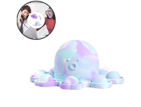 Juguete de pulpo reversible para aliviar el estrés, llavero de silicona con forma de pulpo, colgante de descompresión, muñeco de doble cara con u J...