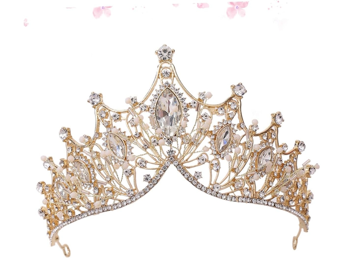 Cuelloronne De Mariée Cristaux Accesorio De Coiffure Léger Tiare Délicate Para Femme Mariage Fête Doré