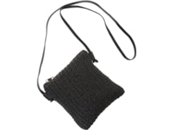 Bolsa Transversal Feminina Ciieeo Elegante Em Palha Natural Trançada Com Zíper E Alça Longa.